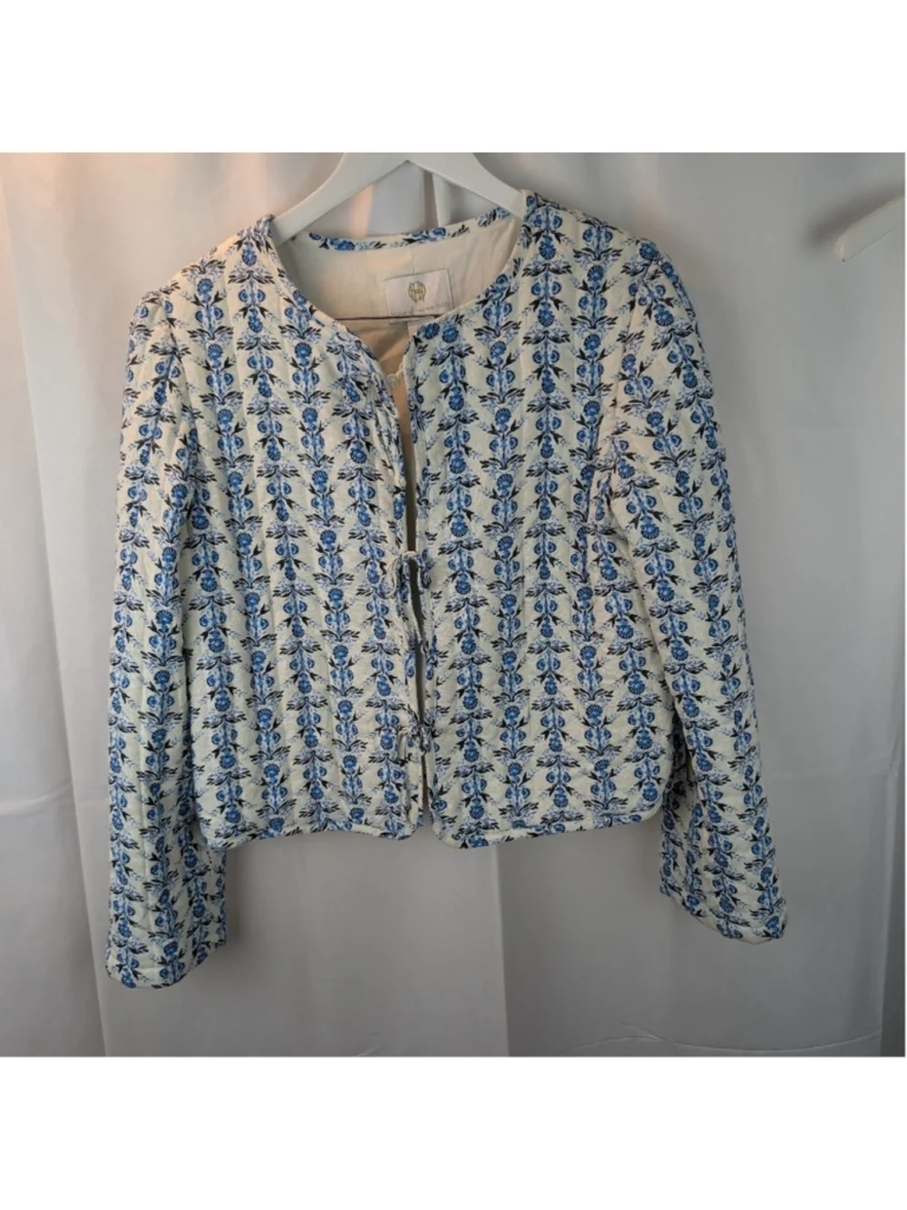House Of Harlow Floral Blue and White Women's Jacket Size L New No Tags